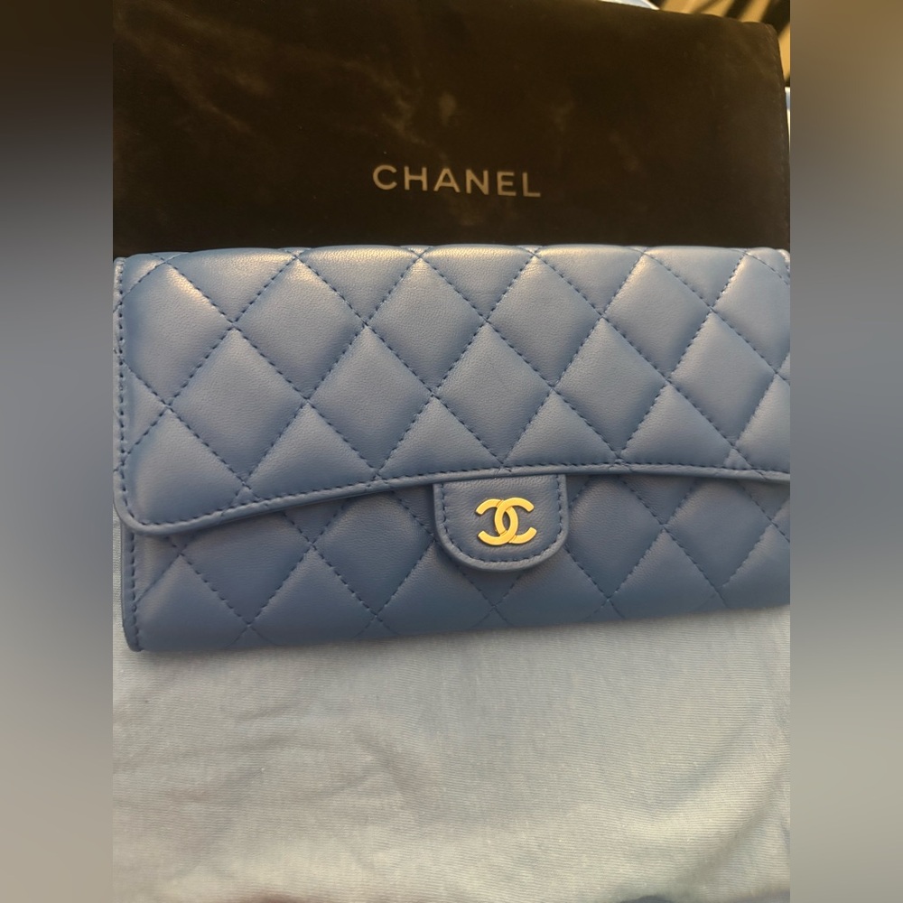 Vintage Authentic Chanel blue wallet